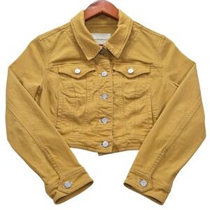 Pilcro and the Letterpress Denim Jacket Yellow Cropped Jean Jacket S